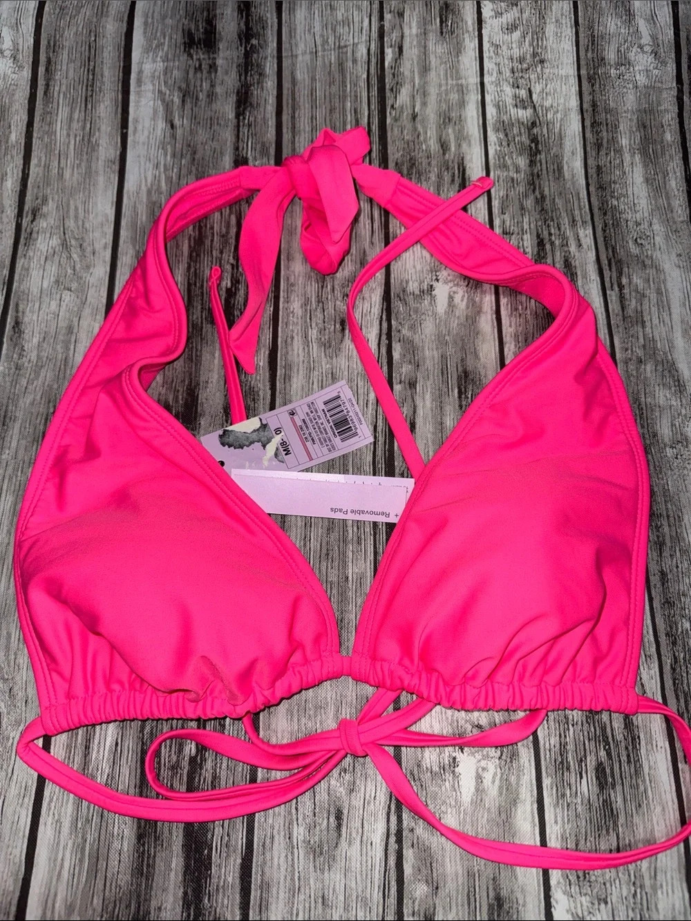 Wild Fable Women's Neon Pink Halter Bikini Top